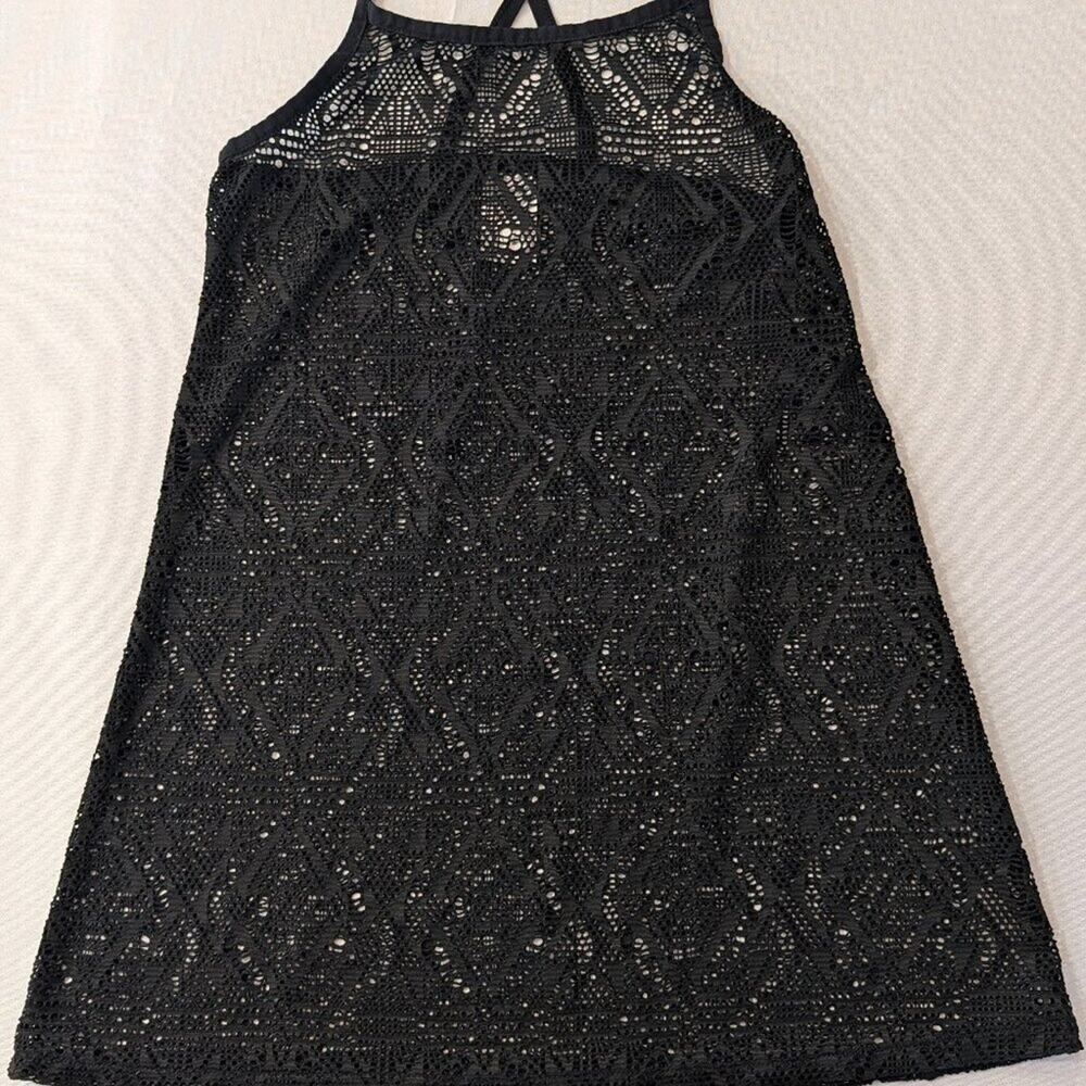Art Class Girls Black Crochet Swim Cover Up Dress Lightweight Beach Boho